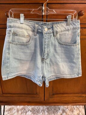 Musera Light Blue High-Rise Denim Shorts
